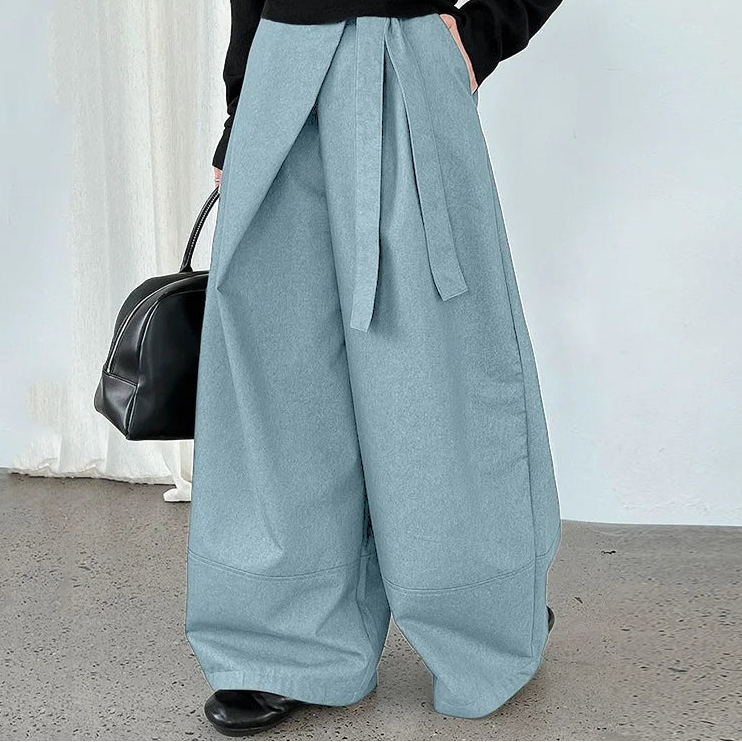 Lace-Up Wide Leg Joggers