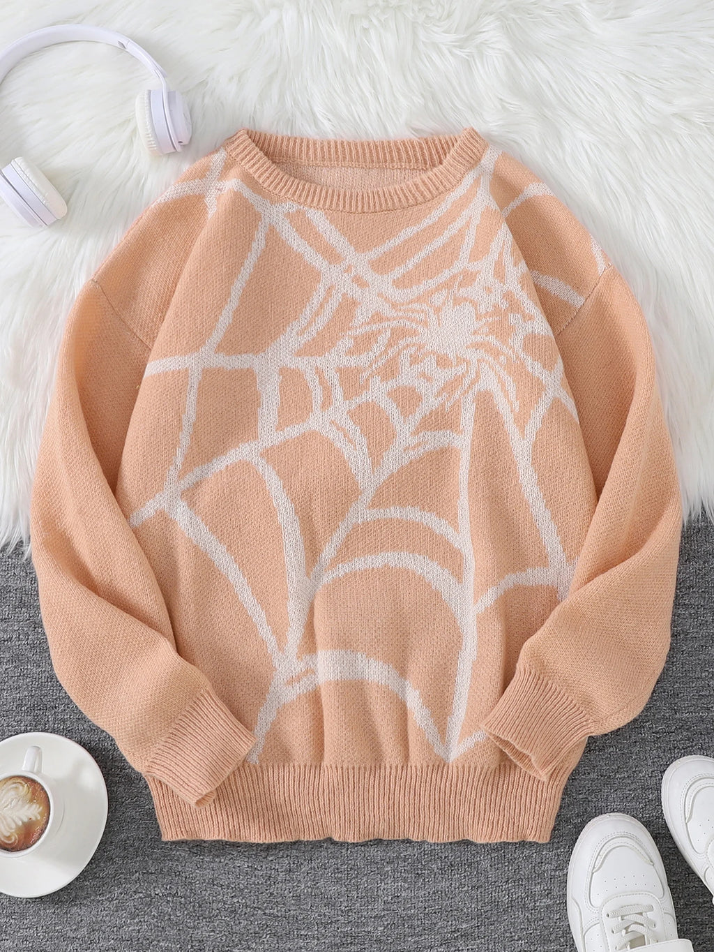 Spider Web Knit Sweater