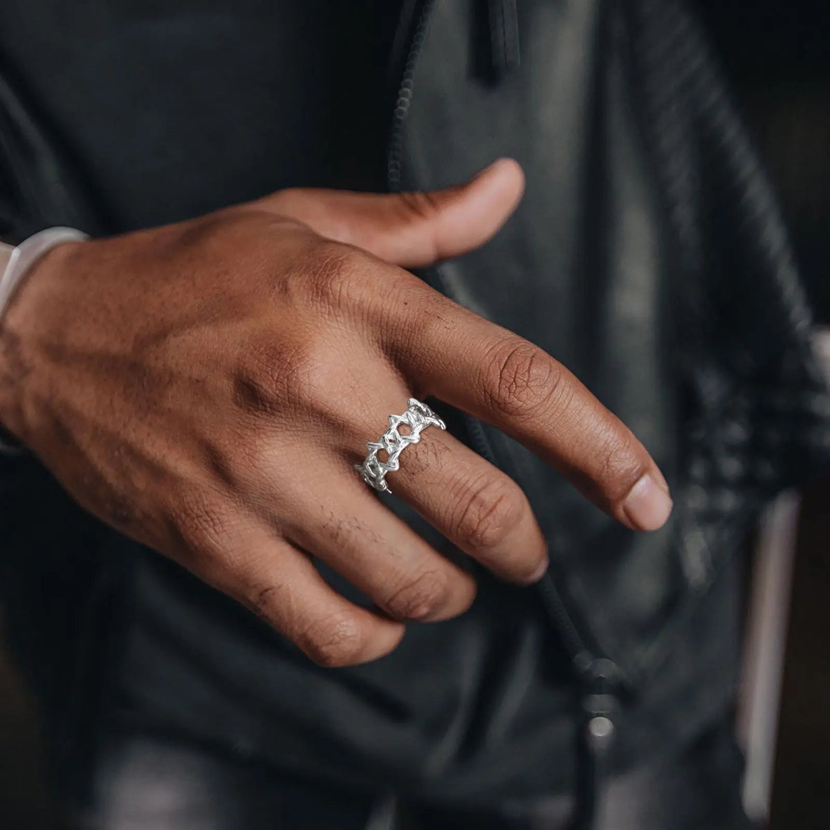 Thorn Star Stainless Steel Ring