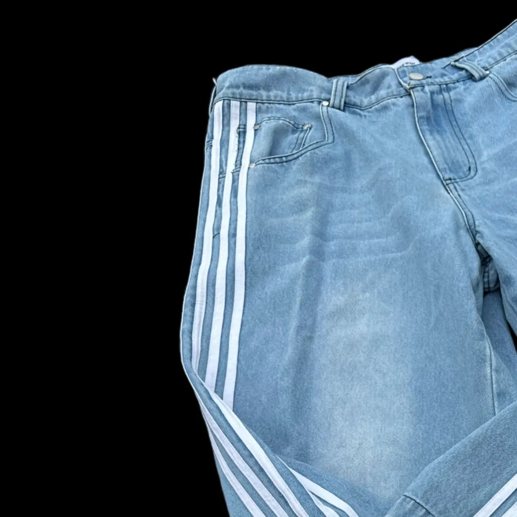 Y2K Striped Wide Leg Jeans