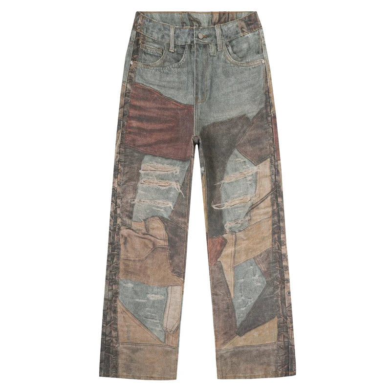 Patchwork Denim Pants