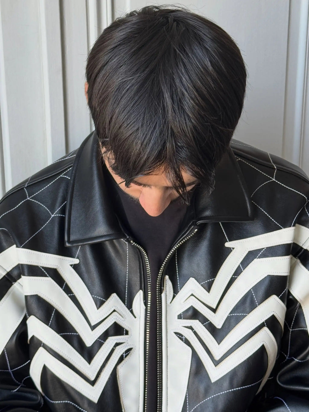 Spider Patchwork Leather Jacket