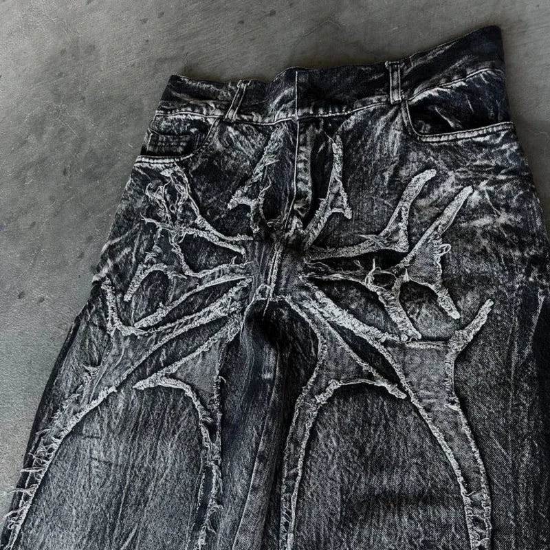 Spider Embroidered Phantom Jeans