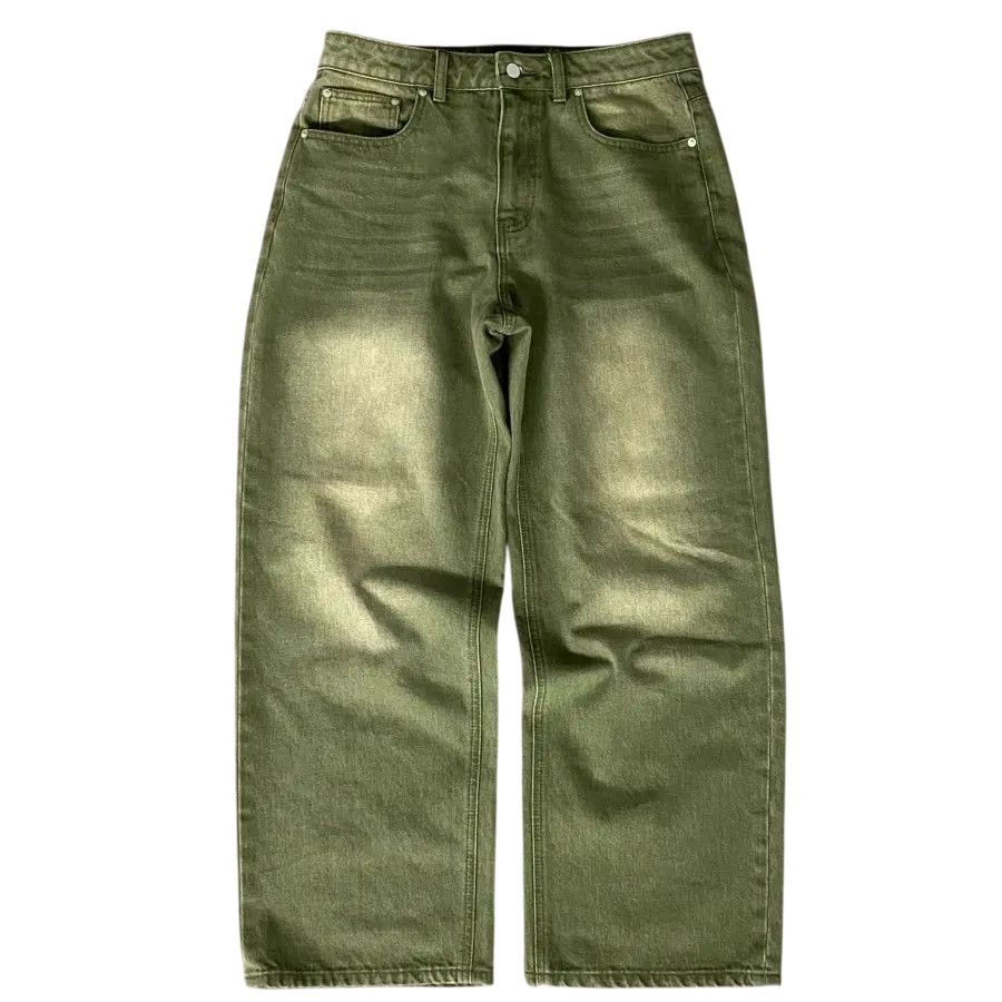Matcha Gradient Wide Leg Jeans