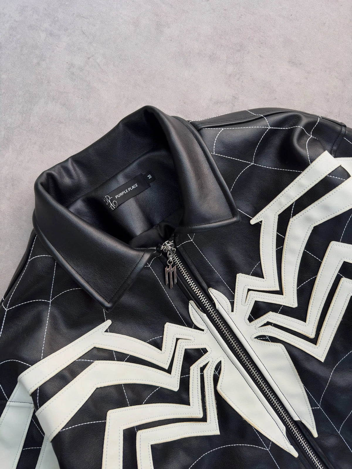 Spider Patchwork Leather Jacket