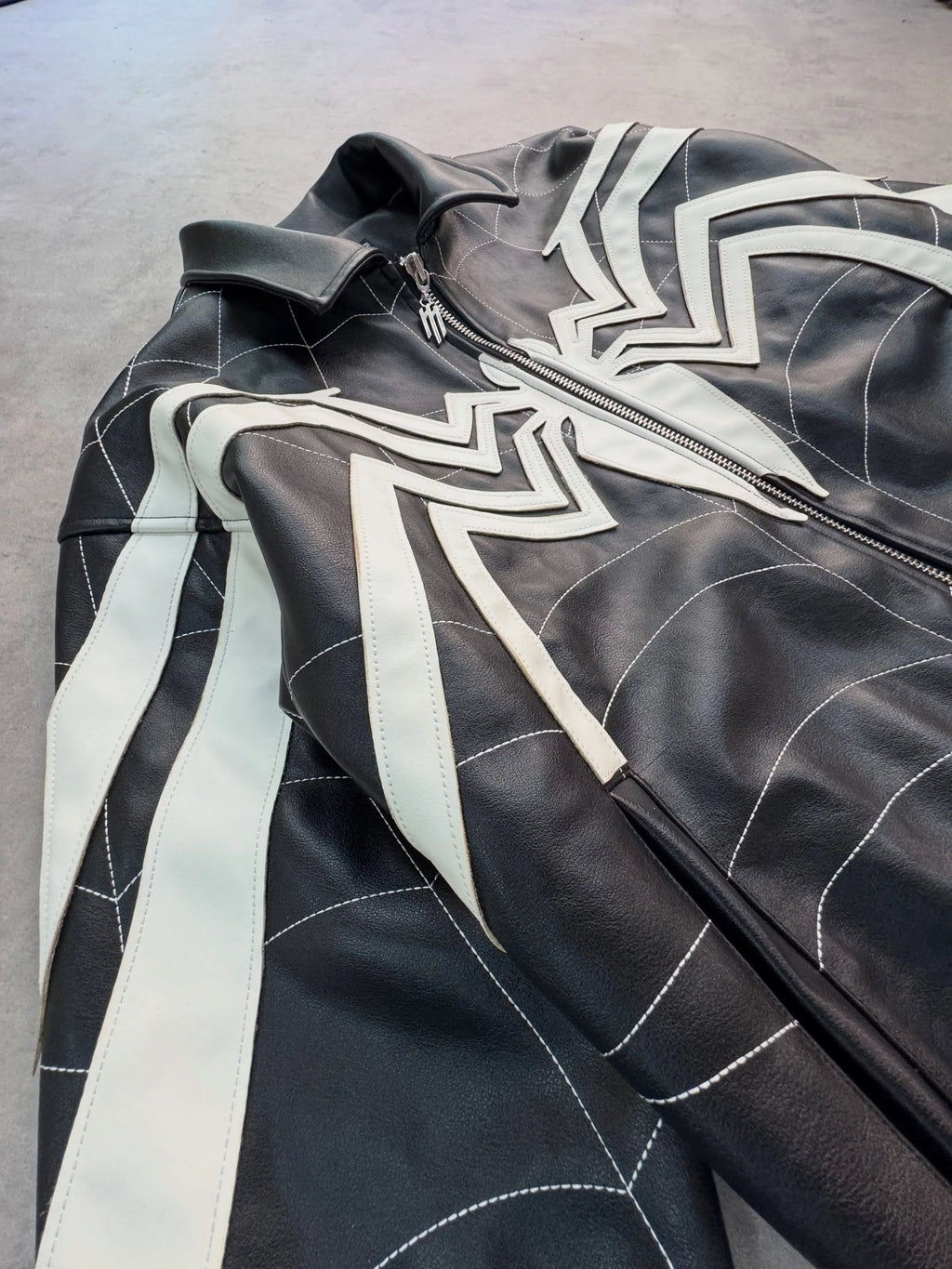 Spider Patchwork Leather Jacket
