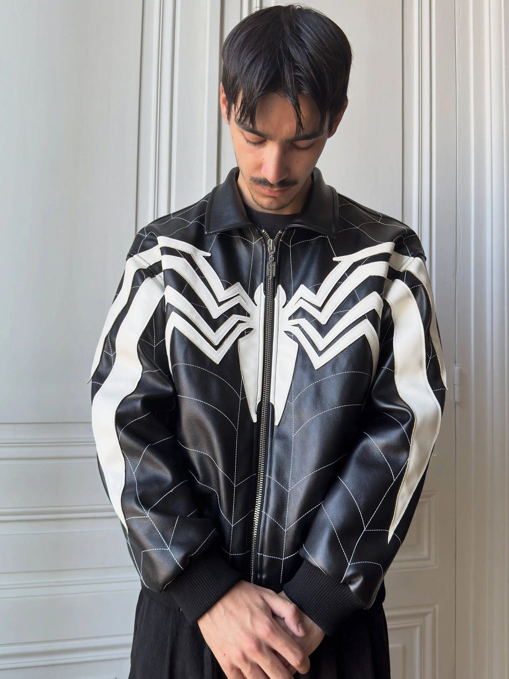 Spider Patchwork Leather Jacket
