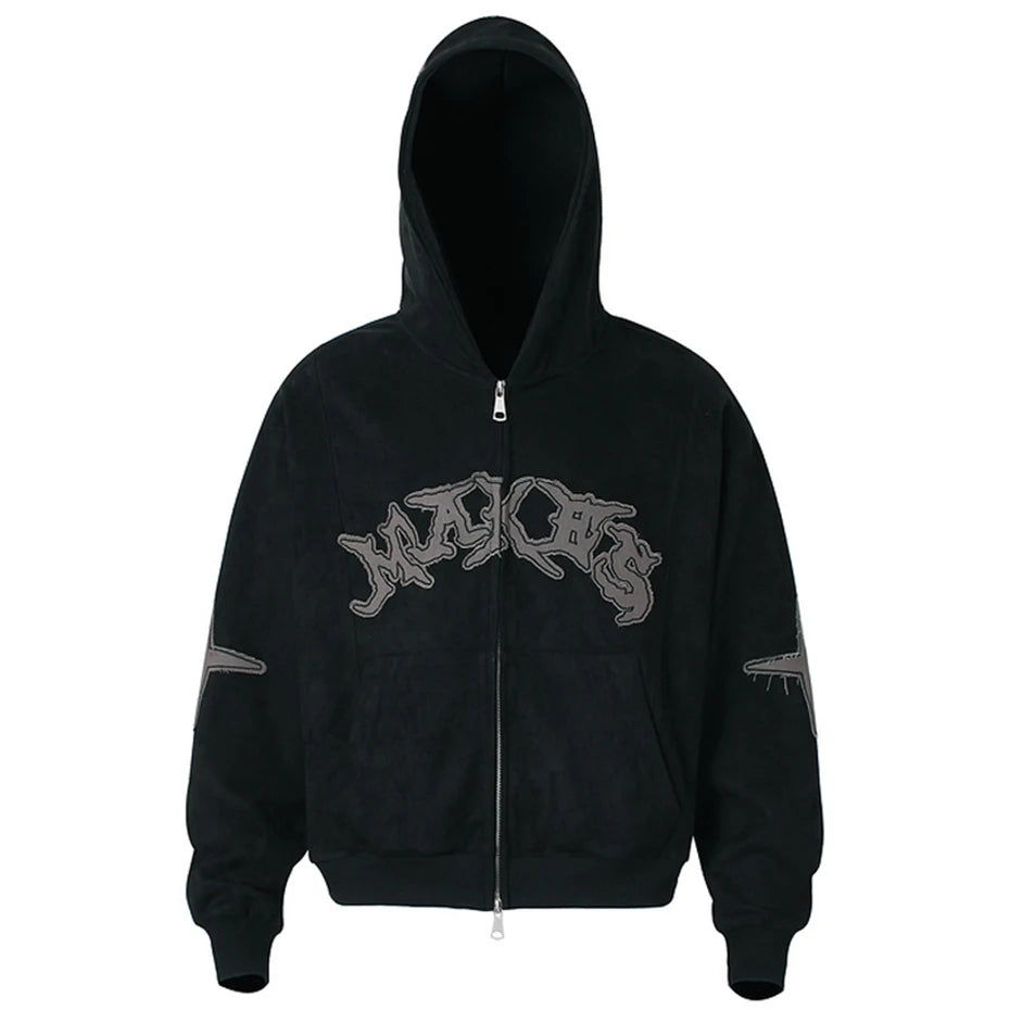 Suede Patchwork Hoodie