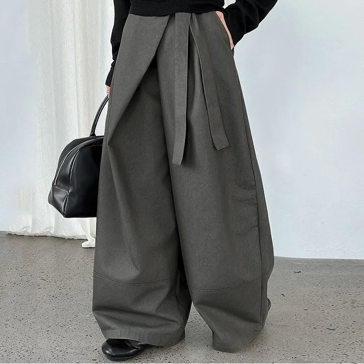 Lace-Up Wide Leg Joggers