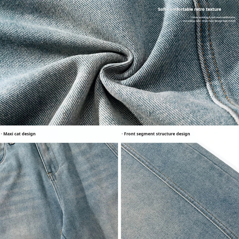 Retro Washed Curved Jeans