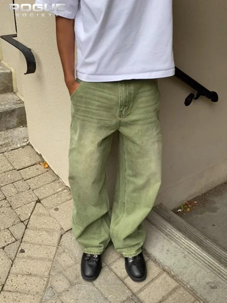 Matcha Gradient Wide Leg Jeans