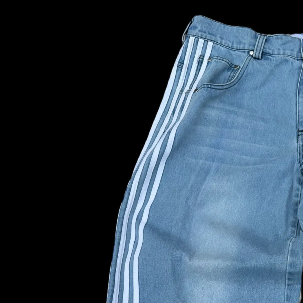 Y2K Striped Wide Leg Jeans