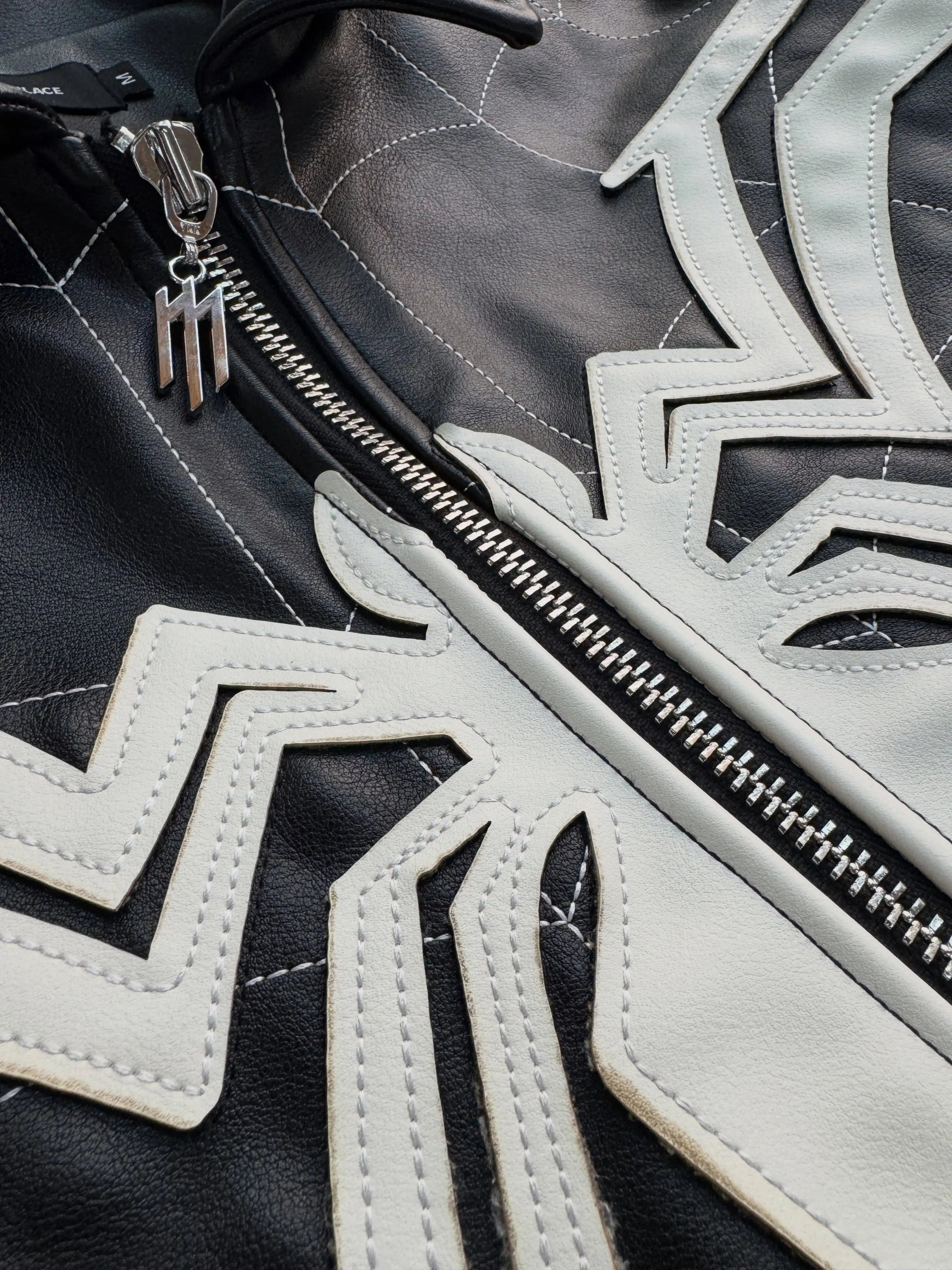 Spider Patchwork Leather Jacket