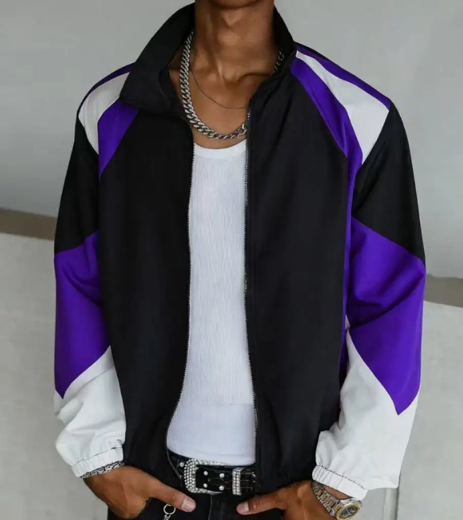 Color-Block Windproof Jacket