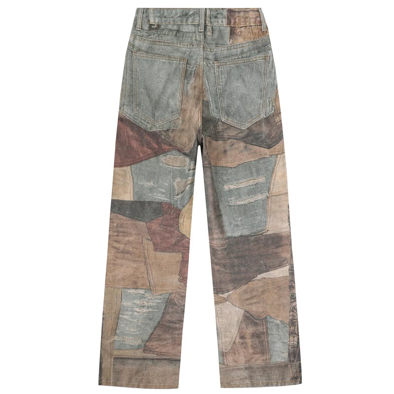 Patchwork Denim Pants