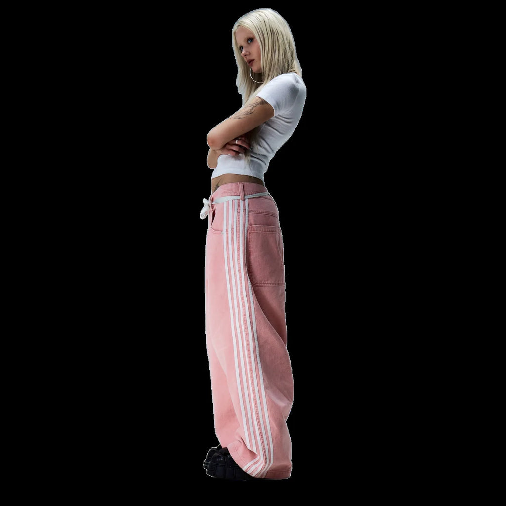 Y2K Striped Wide Leg Jeans