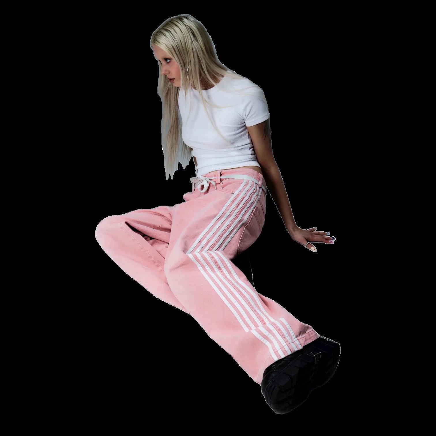 Y2K Striped Wide Leg Jeans
