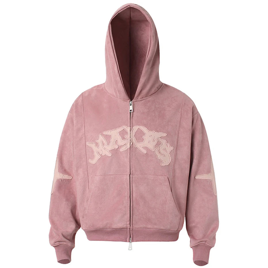 Suede Patchwork Hoodie