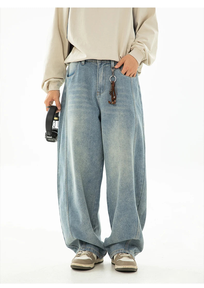 Retro Washed Curved Jeans