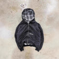 Reversible Plaid Zip Hoodie