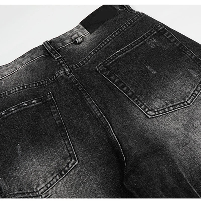Ripped Black Wide Leg Jeans