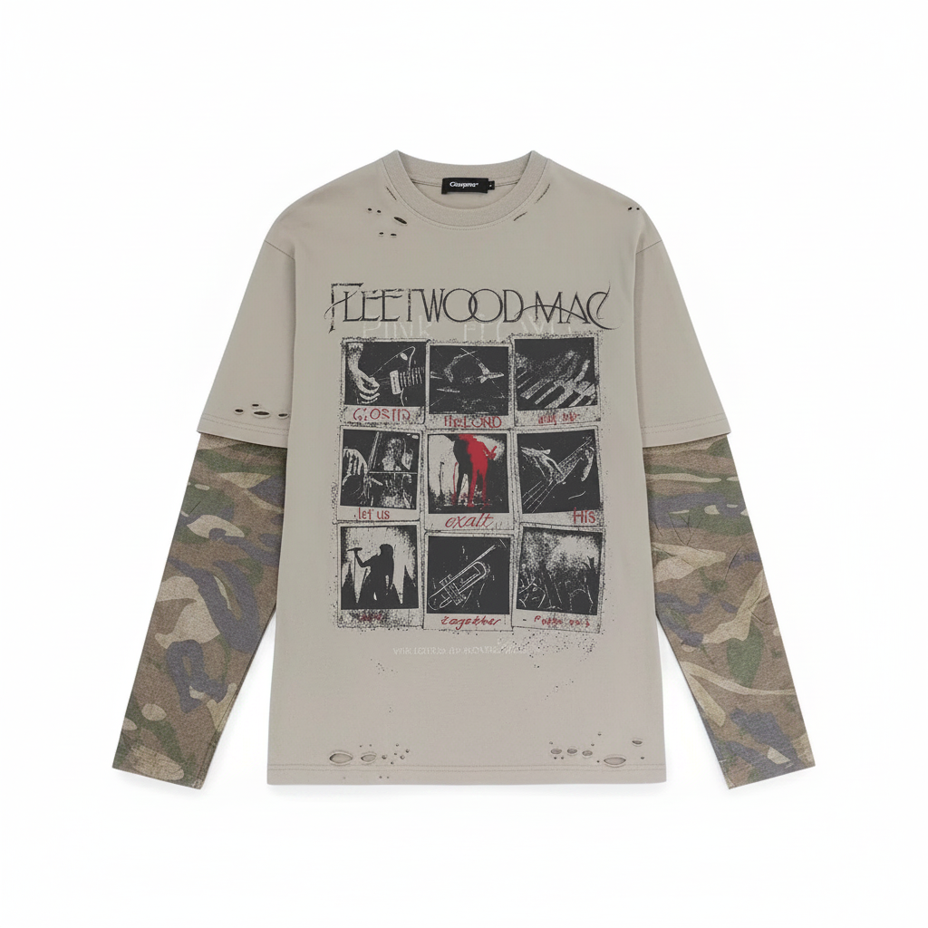 Camo Patchwork Layered Tee