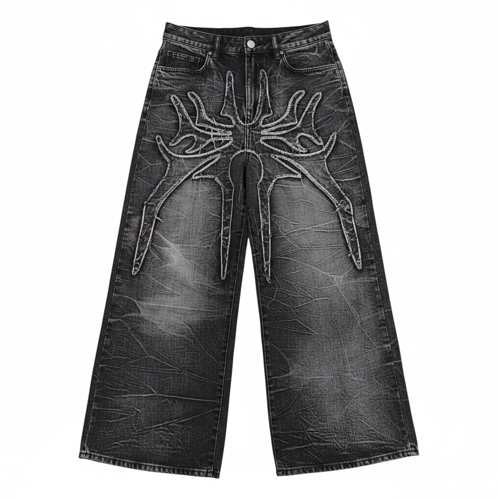 Spider Embroidered Phantom Jeans