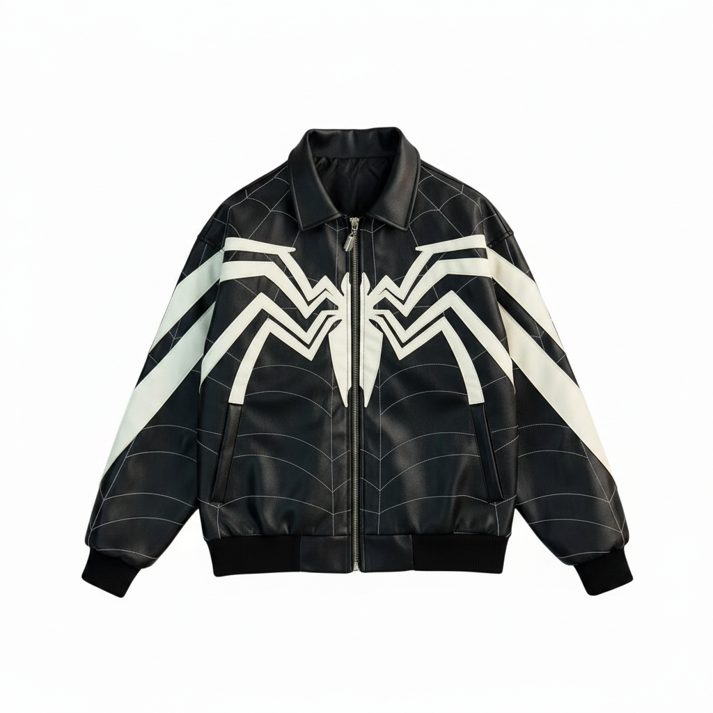 Spider Patchwork Leather Jacket