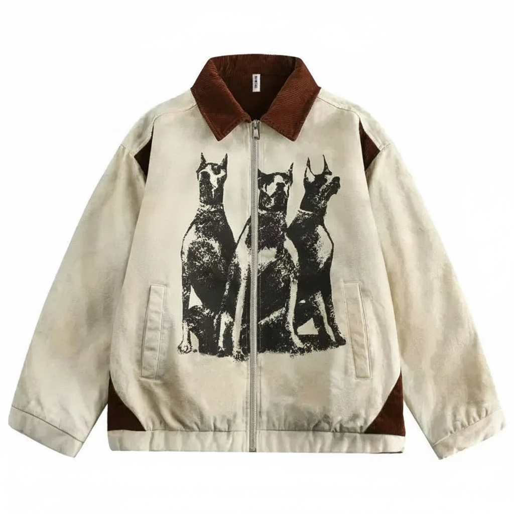 Vintage Print Workwear Jacket