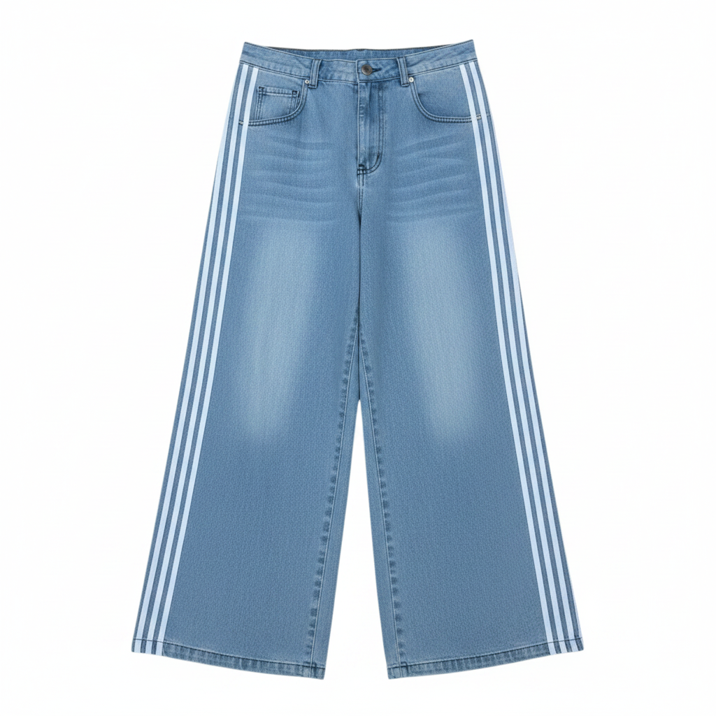 Y2K Striped Wide Leg Jeans
